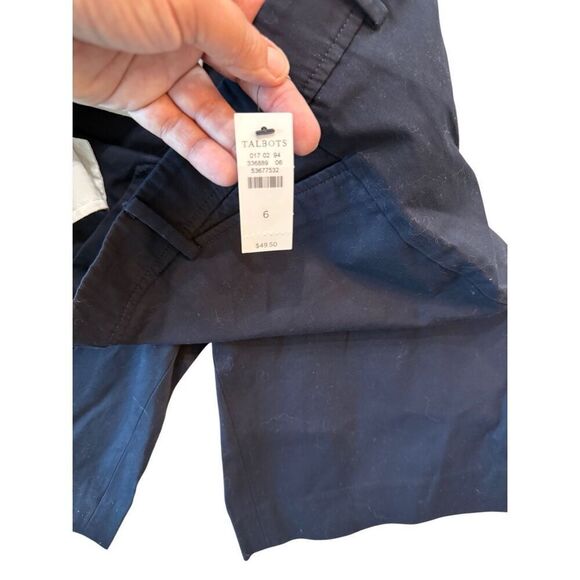 NWT Talbots Womens Navy Blue Flat Front Cotton Stretch Chino Perfect Shorts Sz 6 - Picture 2 of 13